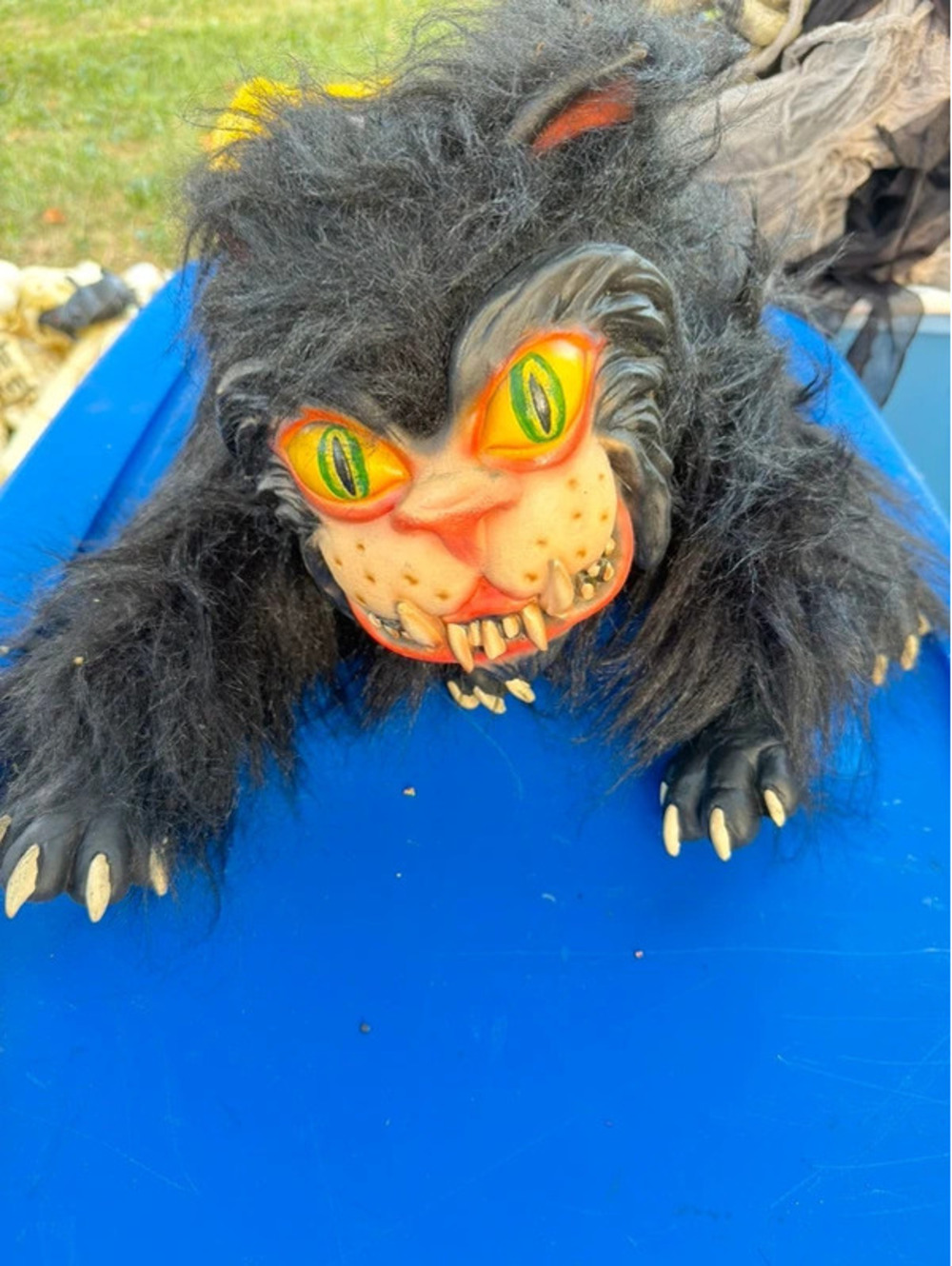 Paper magic group 2001 Scary Black cat Halloween Plush Posable Prop Decor
